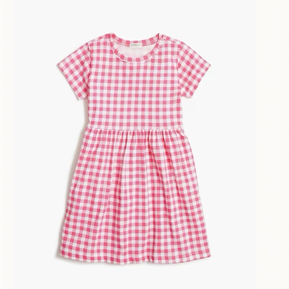 Crewcuts Pink and White Gingham Kids Dress size 8